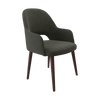 Bourbon Armchair - Anthracite Fabric with Wenge Round Legs