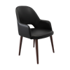 Bourbon Armchair - Black Vinyl with Wenge Round Legs