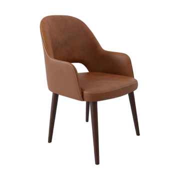 Wenge Round Legs / Tan Fabric