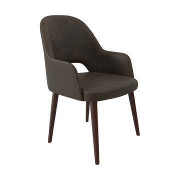 Wenge Round Legs / Charcoal Fabric