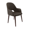 Bourbon Armchair - Charcoal Fabric  with Wenge Round Legs