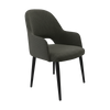 Bourbon Armchair - Anthracite Fabric with Black Round Legs