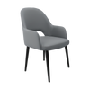 Bourbon Armchair - Stone with Black Round Legs