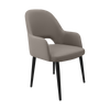 Bourbon Armchair - Taupe with Black Round Legs
