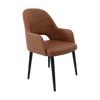 Bourbon Armchair - Tan with Black Round Legs
