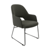 Bourbon Armchair - Anthracite Fabric with Sled Base