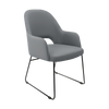 Bourbon Armchair - Stone Vinyl with Sled Base