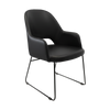 Bourbon Armchair - Black Vinyl with Sled Base