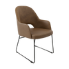 Bourbon Armchair - Mocha Fabric with Sled Base