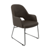 Bourbon Armchair - Charcoal Fabric  with Sled Base