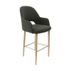 Bourbon 750mm Barstool - Anthracite Fabric with Oak Round Legs