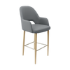 Bourbon 750mm Barstool - Stone with Oak Round Legs
