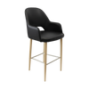 Bourbon 750mm Barstool - Black Vinyl with Oak Round Legs