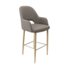 Bourbon 750mm Barstool - Taupe with Oak Round Legs