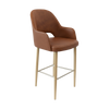Bourbon 750mm Barstool - Tan with Oak Round Legs