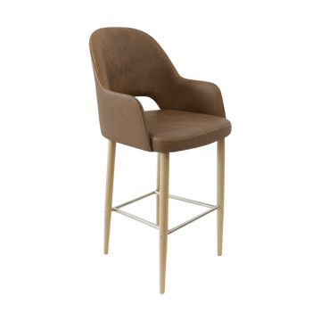 Oak Round Legs / Mocha Fabric