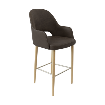 Oak Round Legs / Charcoal Fabric