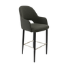 Bourbon 750mm Barstool - Anthracite Fabric with Black Round Legs