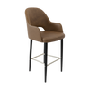 Bourbon 750mm Barstool - Mocha Fabric with Black Round Legs