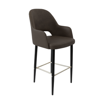 Black Round Legs / Charcoal Fabric
