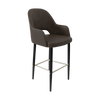 Bourbon 750mm Barstool - Charcoal Fabric  with Black Round Legs