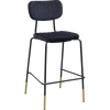 Durafurn Tiramisu Barstool - Black Frame with Brass Tip / Black Velvet