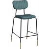 Durafurn Tiramisu Barstool - Black Frame with Brass Tip /  Forest Green Velvet