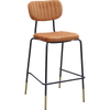 Durafurn Tiramisu Barstool - Black Frame with Brass Tip/  Burnt Orange Velvet