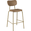 Durafurn Tiramisu Barstool - Brass Frame / Taupe Vinyl
