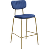 Durafurn Tiramisu Barstool - Brass Frame /  Denim Velvet