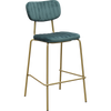 Durafurn Tiramisu Barstool - Brass Frame /  Forest Green Velvet