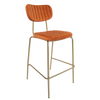 Durafurn Tiramisu Barstool - Brass Frame/  Burnt Orange Velvet