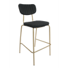 Durafurn Tiramisu Barstool - Brass Frame / Black Vinyl