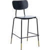 Durafurn Tiramisu Barstool - Black Frame with Brass Tip / Black Ply