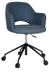 ARM CHAIR ALBURY CASTOR V2 BLACK + GRAVITY DENIM