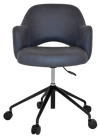 ARM CHAIR ALBURY CASTOR V2 BLACK + PELLE/BENITO NAVY