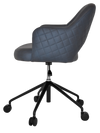 ARM CHAIR ALBURY CASTOR V2 BLACK + PELLE/BENITO NAVY
