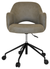 ARM CHAIR ALBURY CASTOR V2 BLACK + PELLE/BENITO SAGE