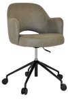 ARM CHAIR ALBURY CASTOR V2 BLACK + PELLE/BENITO SAGE