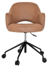 ARM CHAIR ALBURY CASTOR V2 BLACK + PELLE/BENITO TAN