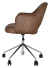 ARM CHAIR ALBURY CASTOR V2 POLISHED ALUM + EASTWOOD TAN