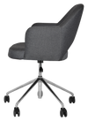 ARM CHAIR ALBURY CASTOR V2 POLISHED ALUM + GRAVITY SLATE