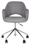 ARM CHAIR ALBURY CASTOR V2 POLISHED ALUM + GRAVITY STEEL