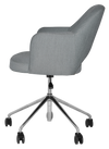 ARM CHAIR ALBURY CASTOR V2 POLISHED ALUM + GRAVITY STEEL