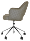 ARM CHAIR ALBURY CASTOR V2 POLISHED ALUM + PELLE/BENITO SAGE