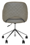 ARM CHAIR ALBURY CASTOR V2 POLISHED ALUM + PELLE/BENITO SAGE