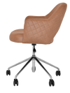 ARM CHAIR ALBURY CASTOR V2 POLISHED ALUM + PELLE/BENITO TAN