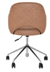 ARM CHAIR ALBURY CASTOR V2 POLISHED ALUM + PELLE/BENITO TAN