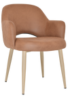 ARM CHAIR ALBURY METAL BIRCH + PELLE/BENITO TAN
