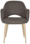 ARM CHAIR ALBURY METAL BIRCH + VINYL CHARCOAL